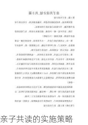 亲子共读的实施策略