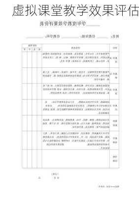 虚拟课堂教学效果评估