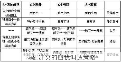 动机冲突的自我调适策略