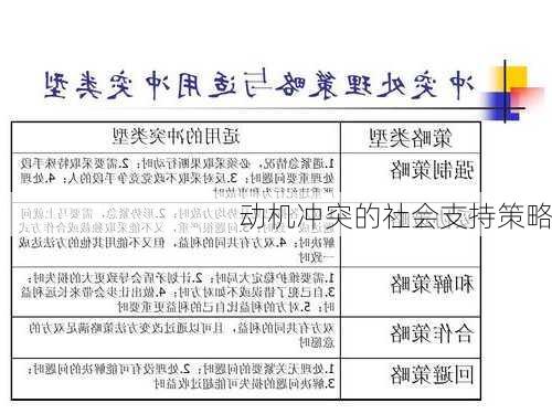 动机冲突的社会支持策略