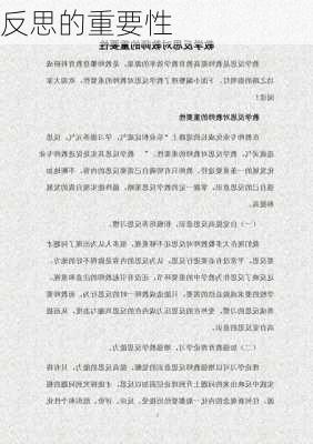 反思的重要性
