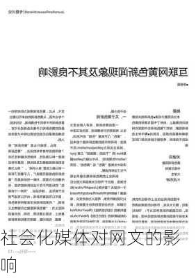 社会化媒体对网文的影响