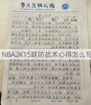 NBA2K15联防战术心得怎么写