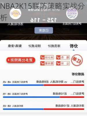 NBA2K15联防策略实战分析