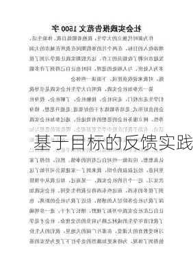 基于目标的反馈实践