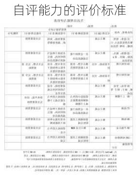 自评能力的评价标准
