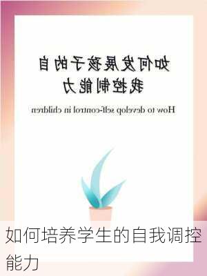 如何培养学生的自我调控能力
