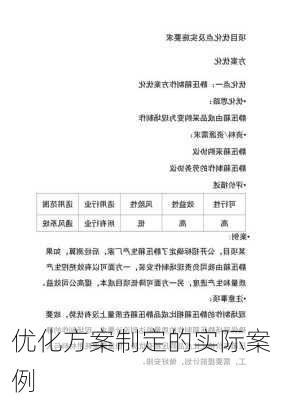 优化方案制定的实际案例