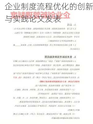 企业制度流程优化的创新与实践论文发表