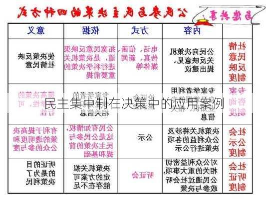 民主集中制在决策中的应用案例