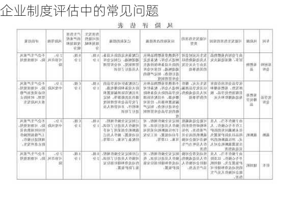 企业制度评估中的常见问题