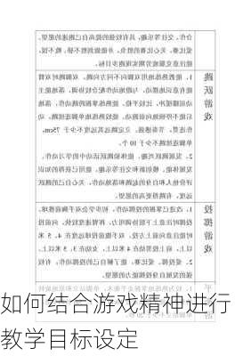 如何结合游戏精神进行教学目标设定