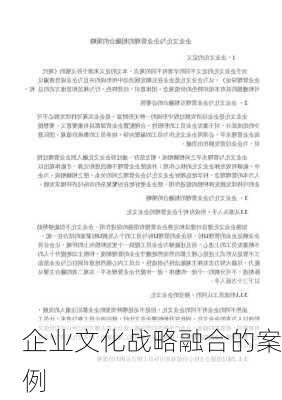 企业文化战略融合的案例