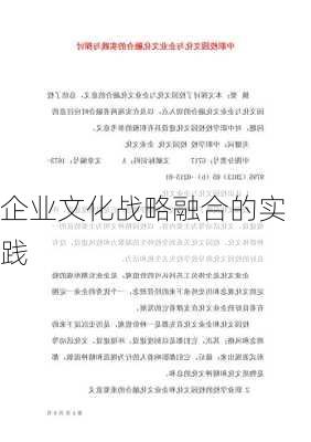 企业文化战略融合的实践