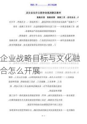 企业战略目标与文化融合怎么开展