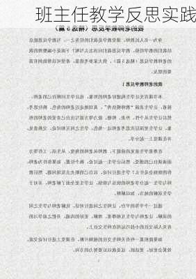 班主任教学反思实践