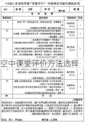 空中课堂评价方法选择