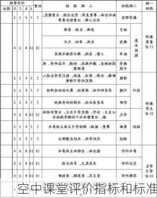 空中课堂评价指标和标准