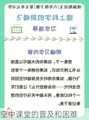 空中课堂的普及和困难