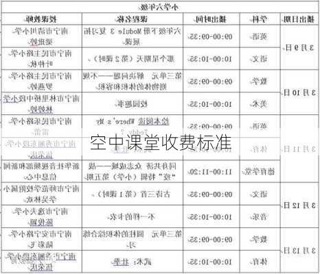 空中课堂收费标准