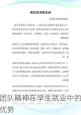 团队精神在学生就业中的优势