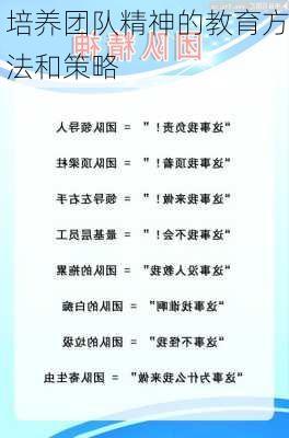 培养团队精神的教育方法和策略
