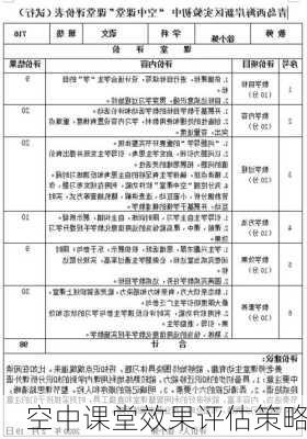 空中课堂效果评估策略