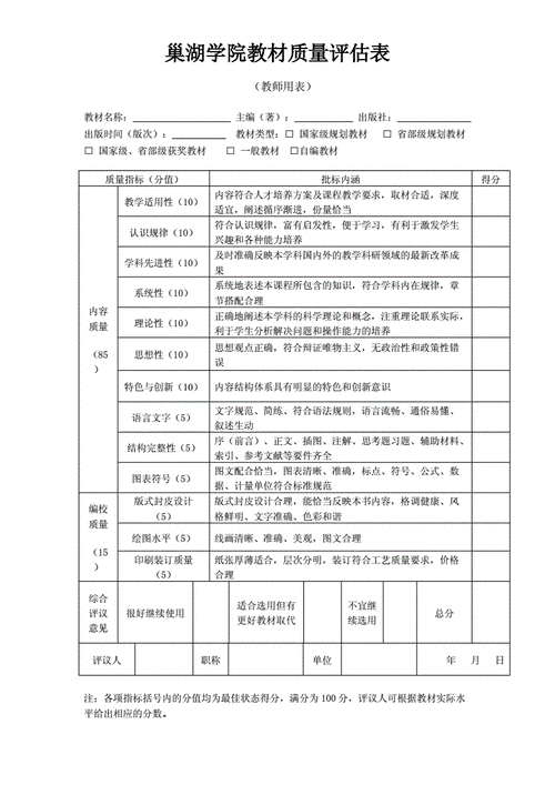 如何评价一本教材的质量