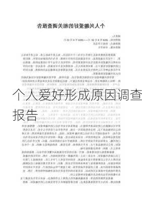个人爱好形成原因调查报告