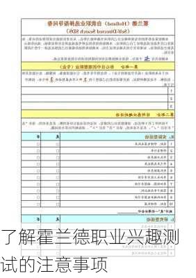 了解霍兰德职业兴趣测试的注意事项