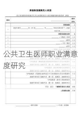 公共卫生医师职业满意度研究