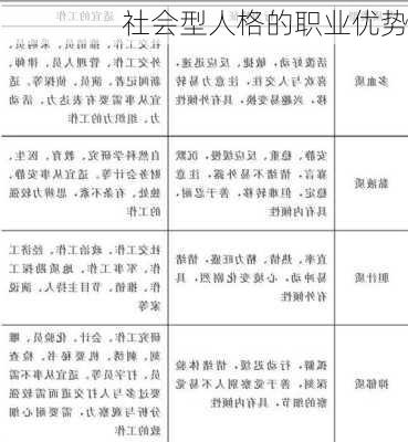 社会型人格的职业优势