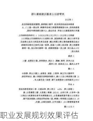 职业发展规划效果评估