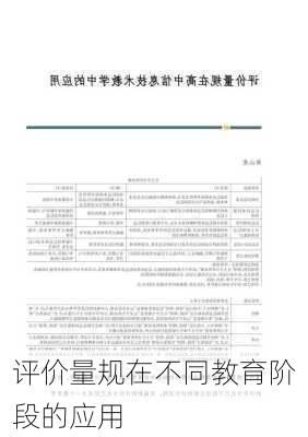 评价量规在不同教育阶段的应用