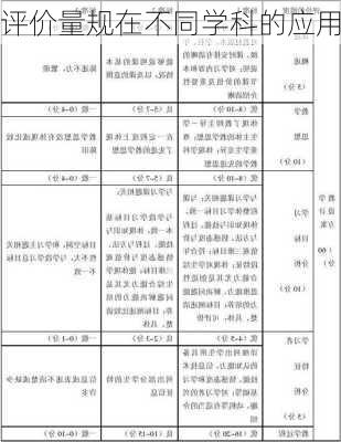 评价量规在不同学科的应用