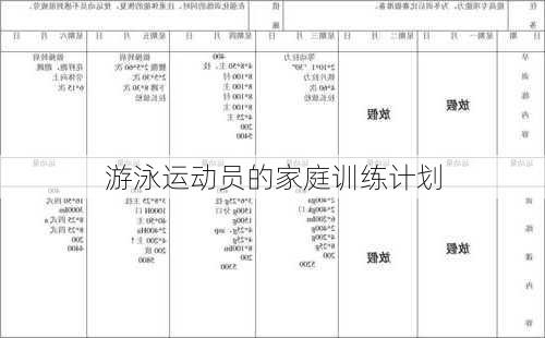 游泳运动员的家庭训练计划