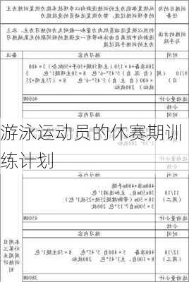游泳运动员的休赛期训练计划