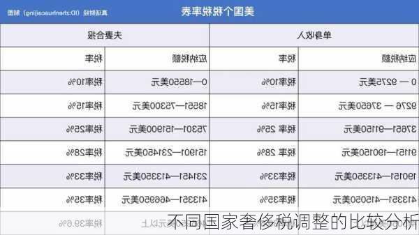 不同国家奢侈税调整的比较分析