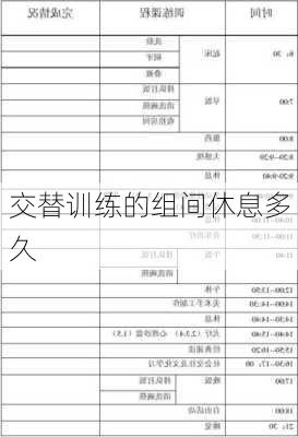 交替训练的组间休息多久