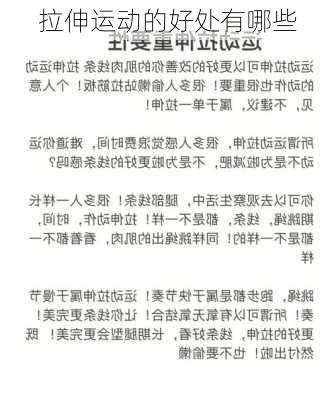 拉伸运动的好处有哪些