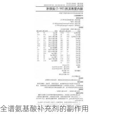 全谱氨基酸补充剂的副作用