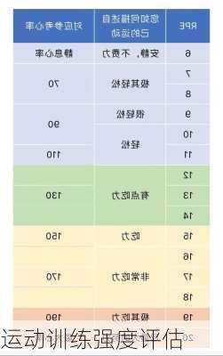 运动训练强度评估
