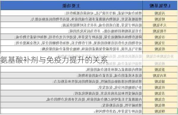 氨基酸补剂与免疫力提升的关系