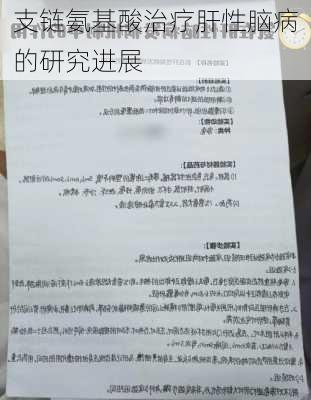 支链氨基酸治疗肝性脑病的研究进展