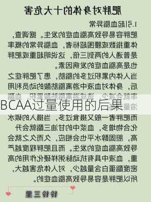BCAA过量使用的后果