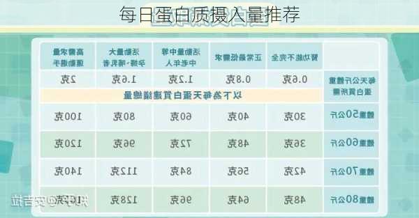 每日蛋白质摄入量推荐
