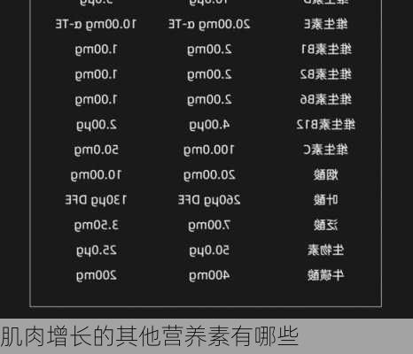 肌肉增长的其他营养素有哪些