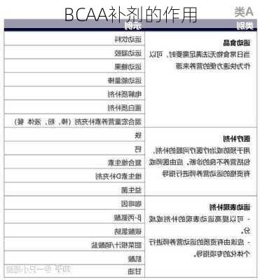 BCAA补剂的作用