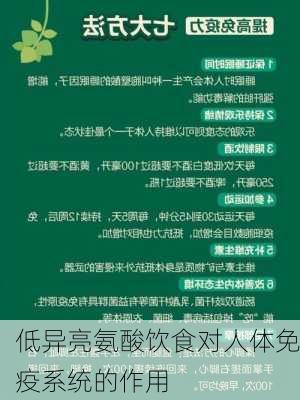 低异亮氨酸饮食对人体免疫系统的作用