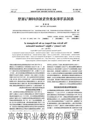 高等职业教育的展望